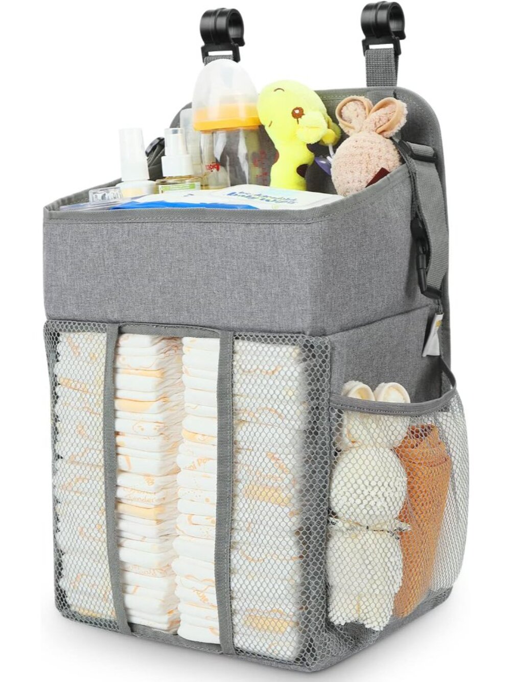 Changing Table Diaper Organizer Diaper Caddy Gray